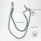 Retro Turquoise-Beaded Double-Layer Alloy Pants Chain