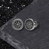 Retro Viking Pattern Stainless Steel Stud Earrings