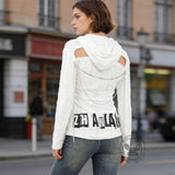 Retro Wasteland Punk Print Chain Backless Hooded Top | Gthic.com