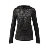 Retro Wasteland Punk Print Chain Backless Hooded Top | Gthic.com