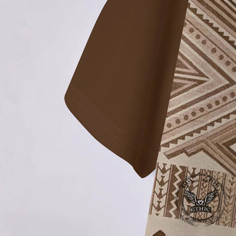 Retro Western Cowboy Print Short Sleeve Polo Shirt | Gthic.com