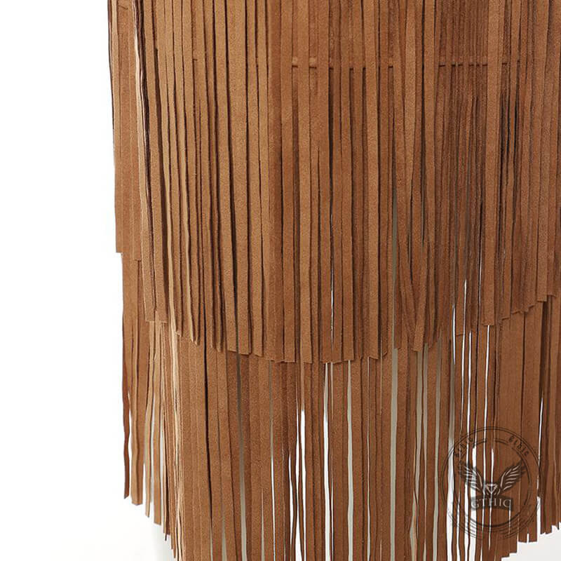 Retro Wild West Cowboy-Style Fringe Midi Skirt