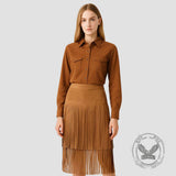 Retro Wild West Cowboy-Style Fringe Midi Skirt
