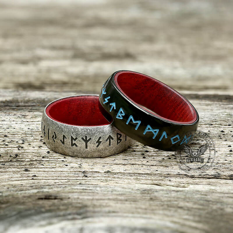 Nordic Viking Rune Spin Luminous Stainless Steel Men's Rings Simple Nordic Viking Rune Spin Luminous Stainless Steel Men's Rings Simple