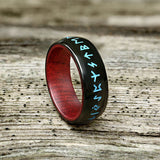 Retro Wood Runes Stainless Steel Viking Ring | Gthic.com