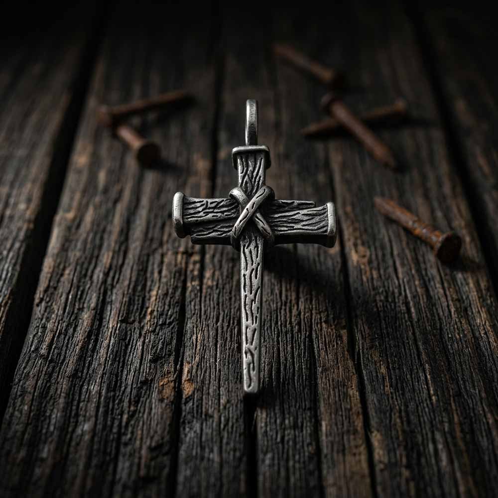 Retro Wooden Stake Cross Stainless Steel Pendant – GTHIC