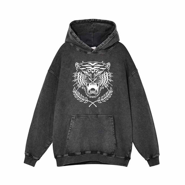 Roaring Tiger Olive Branch Vintage Washed Hoodie