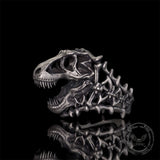 Roaring Tyrannosaurus Rex Skull Sterling Silver Ring