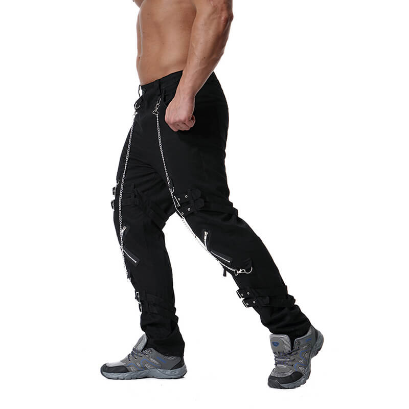 Rock Chain-Embellished Cotton Cargo Pants | Gthic.com