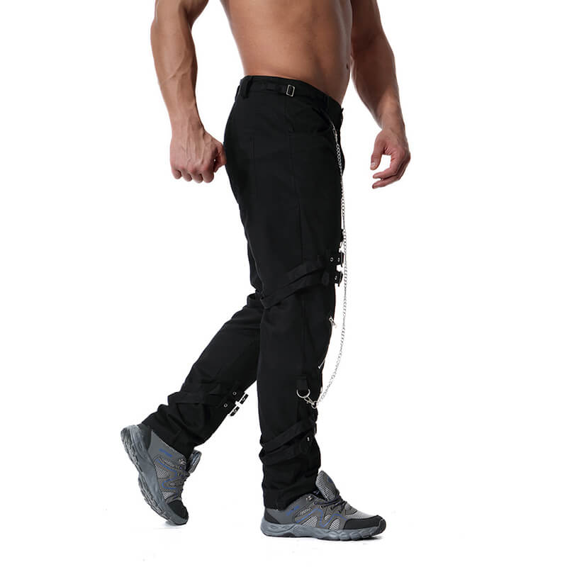Rock Chain-Embellished Cotton Cargo Pants | Gthic.com