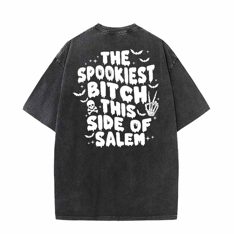 Rock Skull Hand Spooky Vibes Vintage Washed T-shirt | Gthic.com