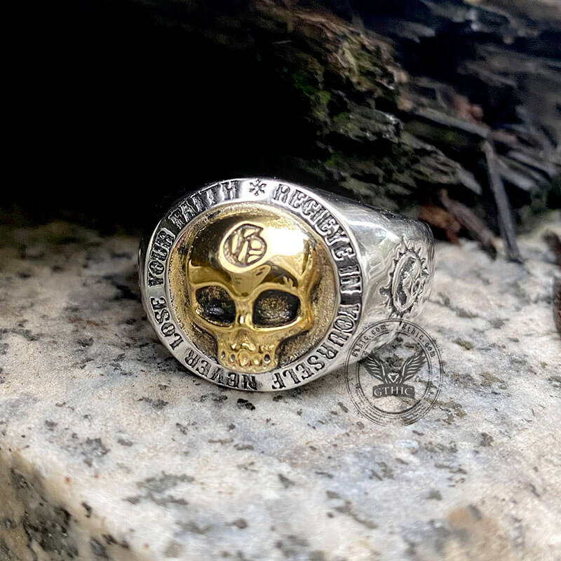 Rock symbool Sterling zilveren Skull Ring