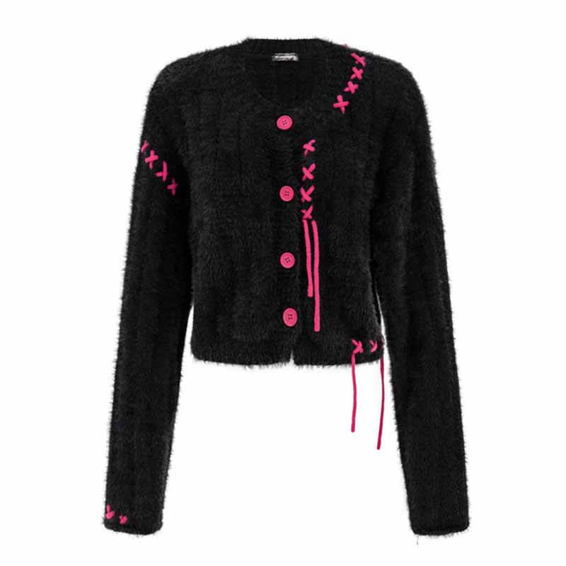 Rope Tassel Design Knitted Sweater | Gthic.com
