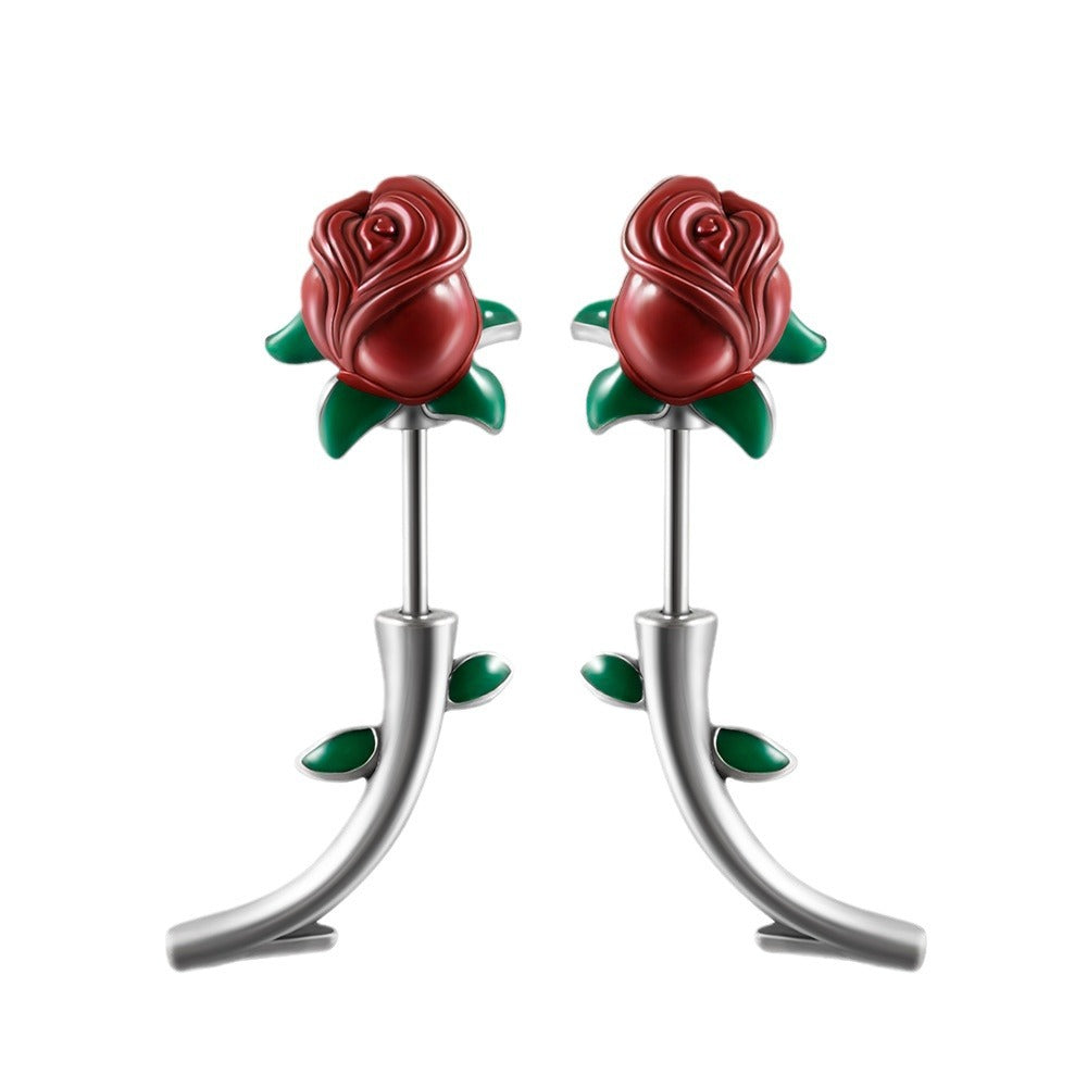 Rose Buds Stainless Steel Piercing Earrings | Gthic.com