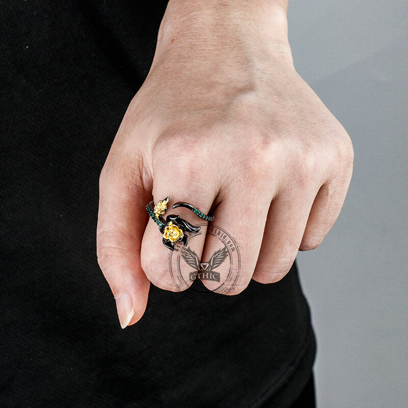 Rose Olivine Brass Women Ring