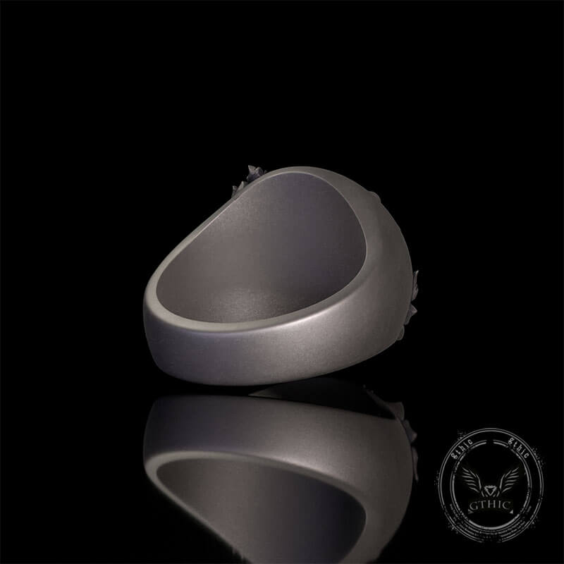 Rose Skull Sterling Silver Gothic Ring