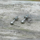 Round Ball Spike Stainless Steel Stud Earrings
