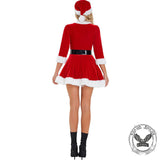 Minivestido de disfraz de Papá Noel con cuello redondo para mujer