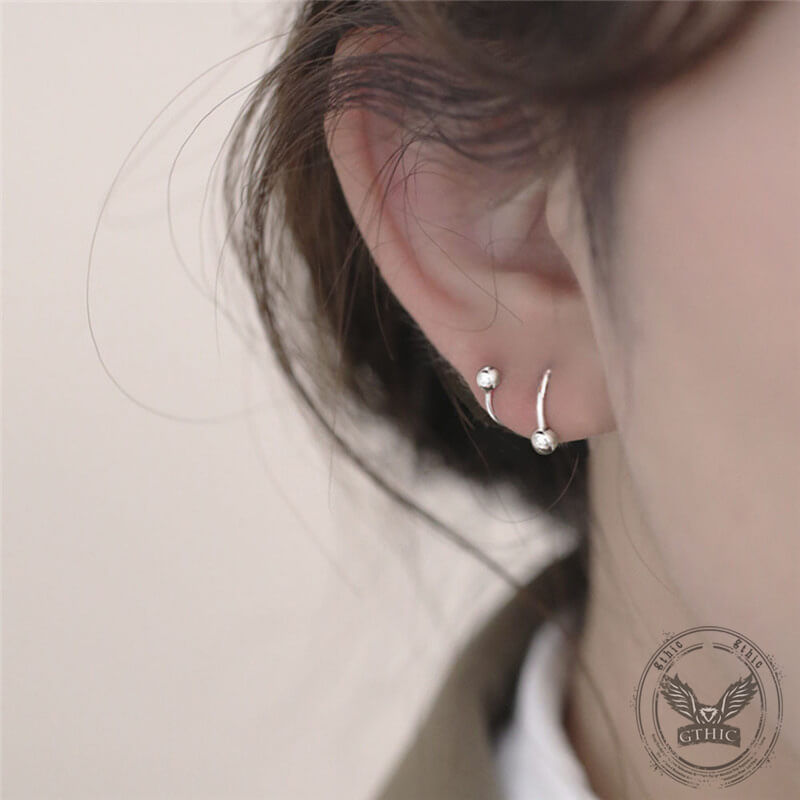 S-Shaped G23 Titanium Piercing Nose Stud Earrings 02 | Gthic.com