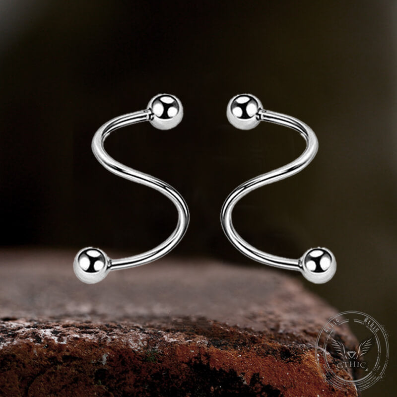 S-Shaped G23 Titanium Piercing Nose Stud Earrings