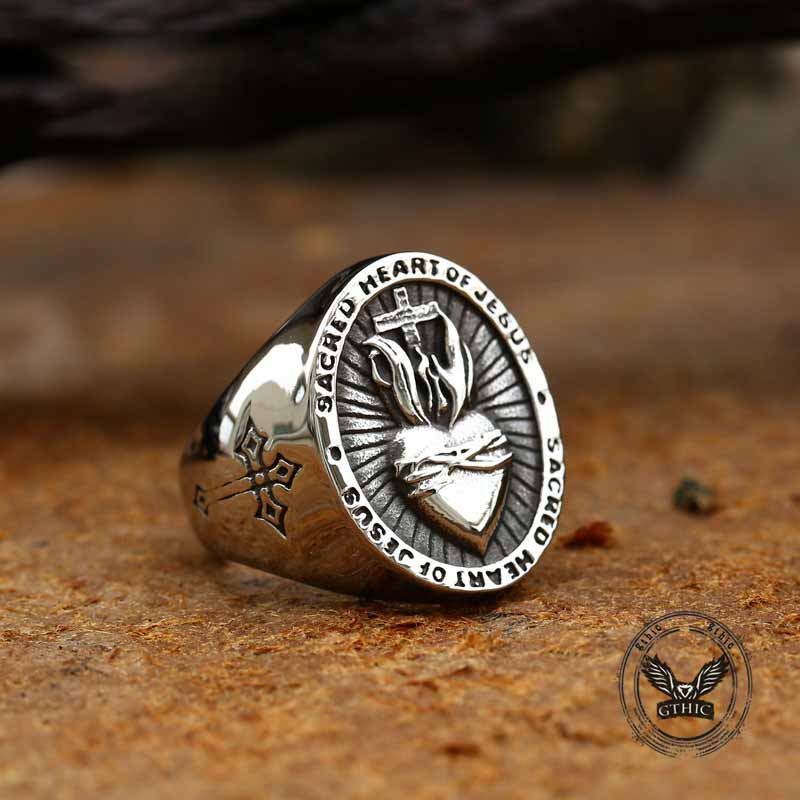 Sacred Heart of Jesus Stainless Steel Ring – GTHIC