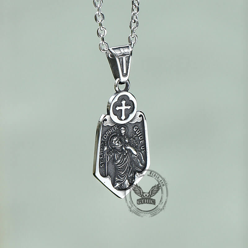 Saint Christopher Stainless Steel Pendant | Gthic.com