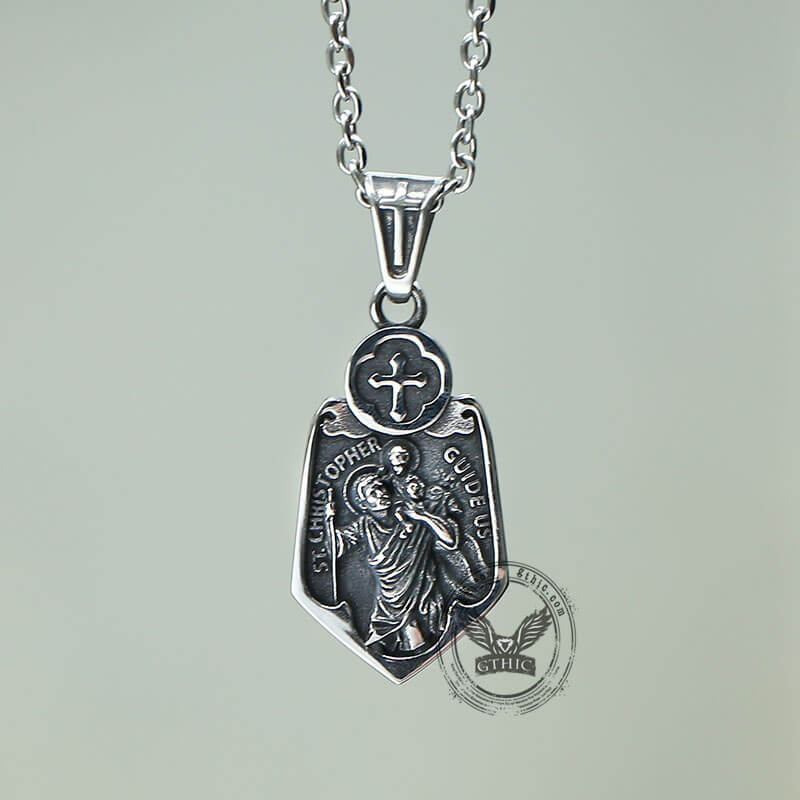 Saint Christopher Stainless Steel Pendant | Gthic.com