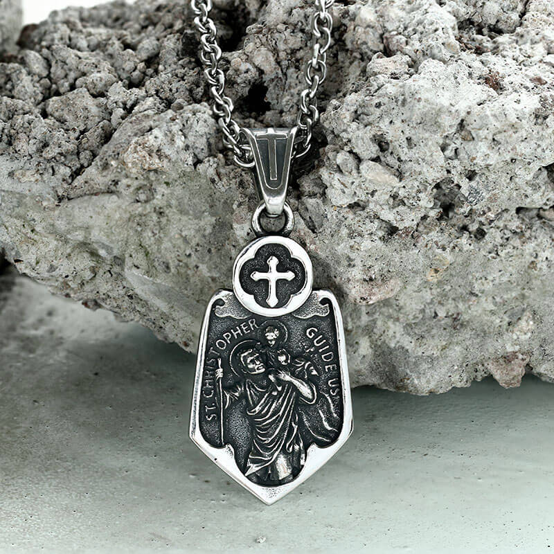 Saint Christopher Stainless Steel Pendant | Gthic.com