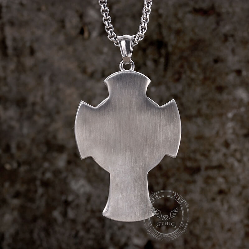 Saint Michael Sword Stainless Steel Cross Pendant