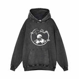 Sakura Branch Mountain Fuji Vintage Washed Hoodie 01 | Gthic.com