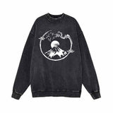 Sakura Branch Mountain Fuji Vintage Washed Sweatshirt 01 | Gthic.com