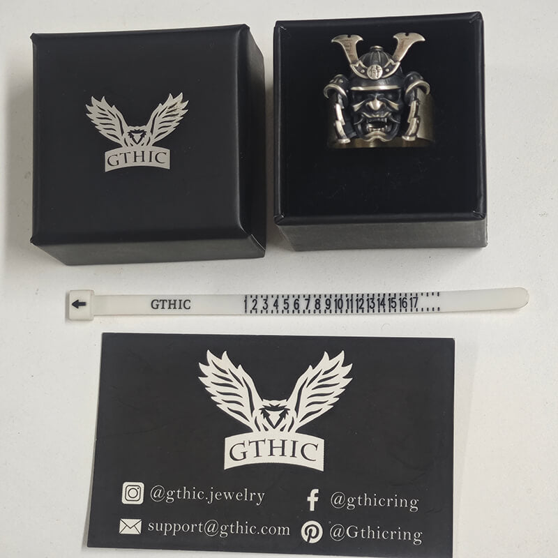 Samurai Mask Warrior Helmet Sterling Silver Ring