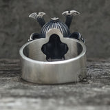 Samurai Mask Warrior Helmet Sterling Silver Ring