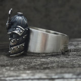 Samurai Mask Warrior Helmet Sterling Silver Ring