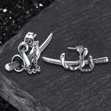 Samurai Sword Stainless Steel Stud Earrings | Gthic.com