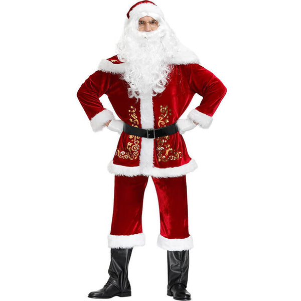 Conjunto de disfraz navideño de Papá Noel para hombre