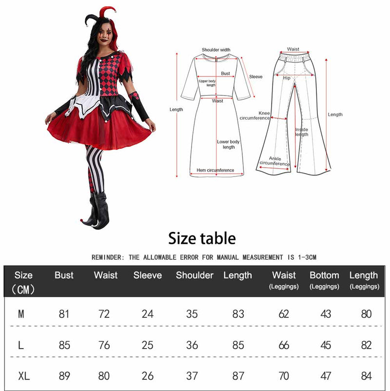 Scary Clown Cosplay Party Halloween Costume