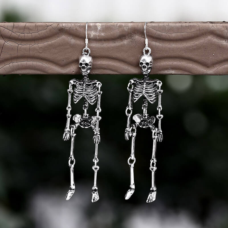 Scary Skeleton Alloy Earrings | Gthic.com