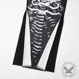Scary Skeleton Print Polyester Maxi Dress