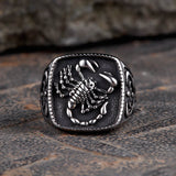 Scorpion Design Stainless Steel Signet Ring | Gthic.com