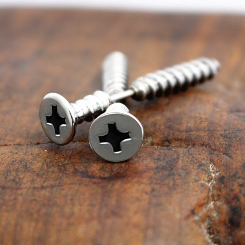 Screw Stainless Steel Stud Earrings | Gthic.com