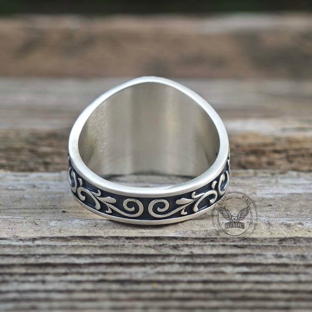 Scrolls Floral Sterling Phoenix Silver Ring