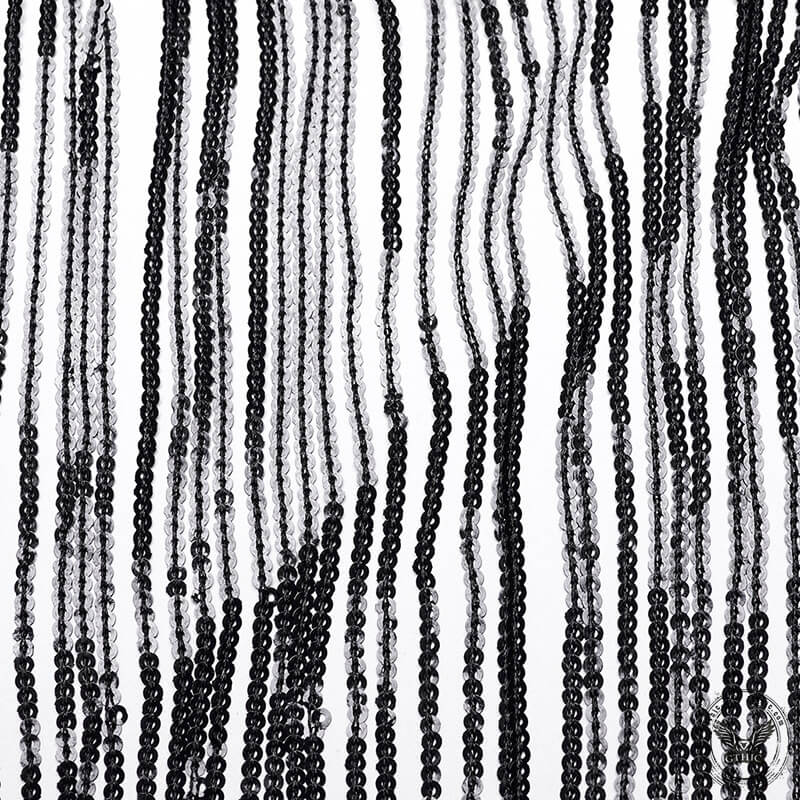 Máscara de media cara gótica misteriosa con borlas de lentejuelas