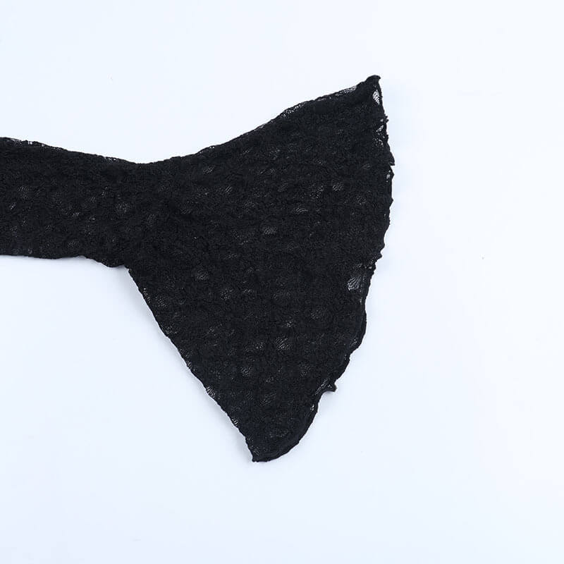 Sexy Black See-Through Lace Bell-Sleeved Top