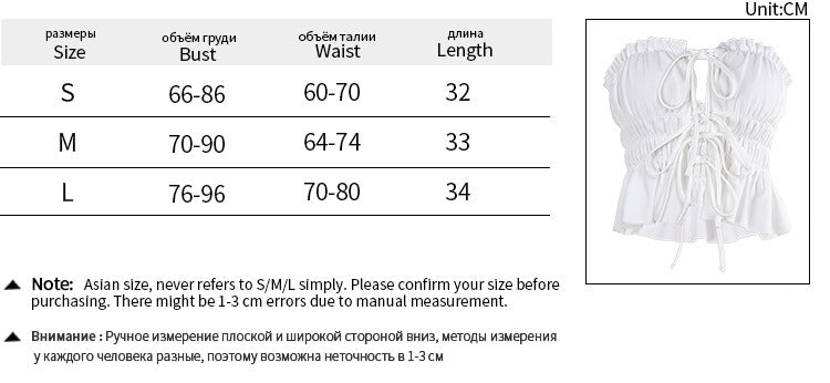 Sexy Elastic Pleated Lace-Up Cropped Tube Top | Gthic.com