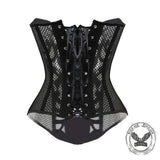 Sexy Mesh Hollow Out Flower Overbust Corset