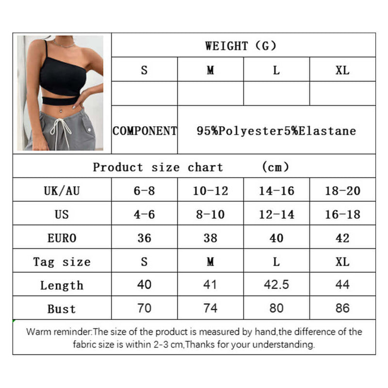 Sexy One Shoulder Backless Crop Top