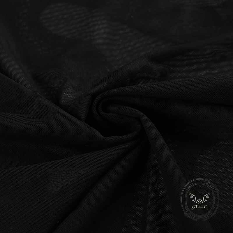 Sexy Sheer Snake Print Crew Neck Mesh Bodysuit