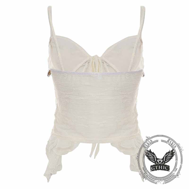 Sexy Shell Tassel V-Neck See-Through Camisole