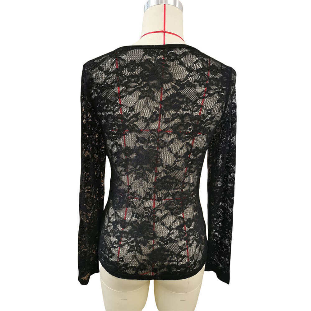 Sexy Single Layer Floral Lace Bottoming Top